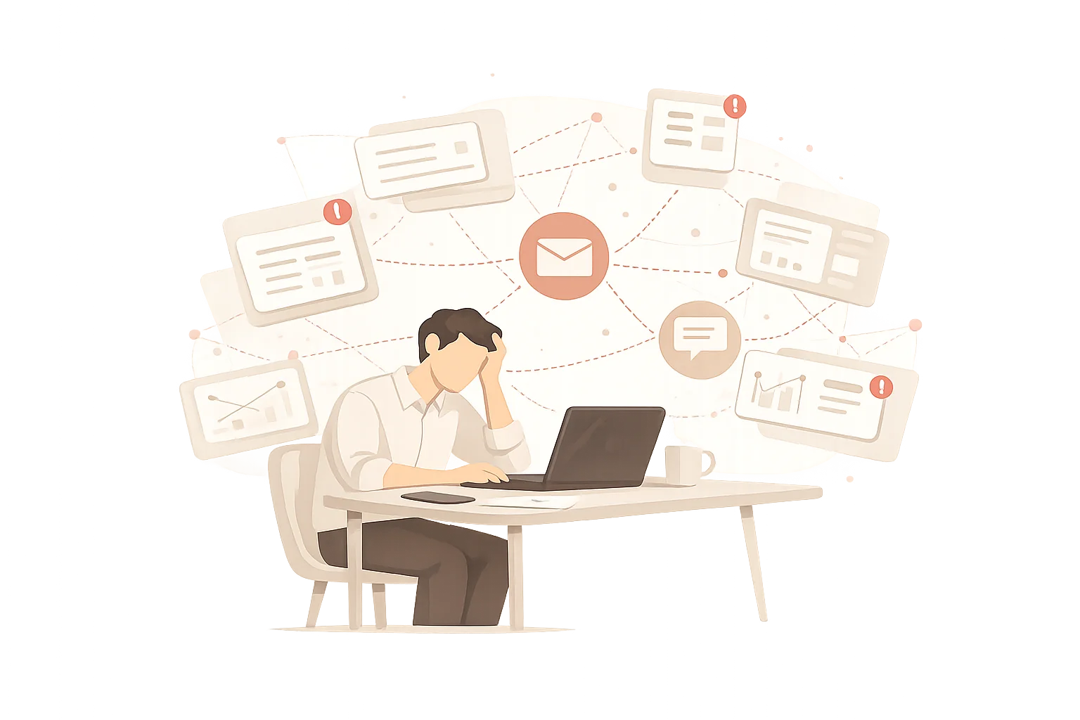Empresa sin automatizar: herramientas desconectadas y trabajo manual